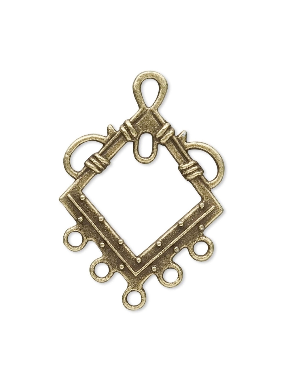 Antiqued Brass Steampunk Diamond Drops Earring Findings 2 pcs